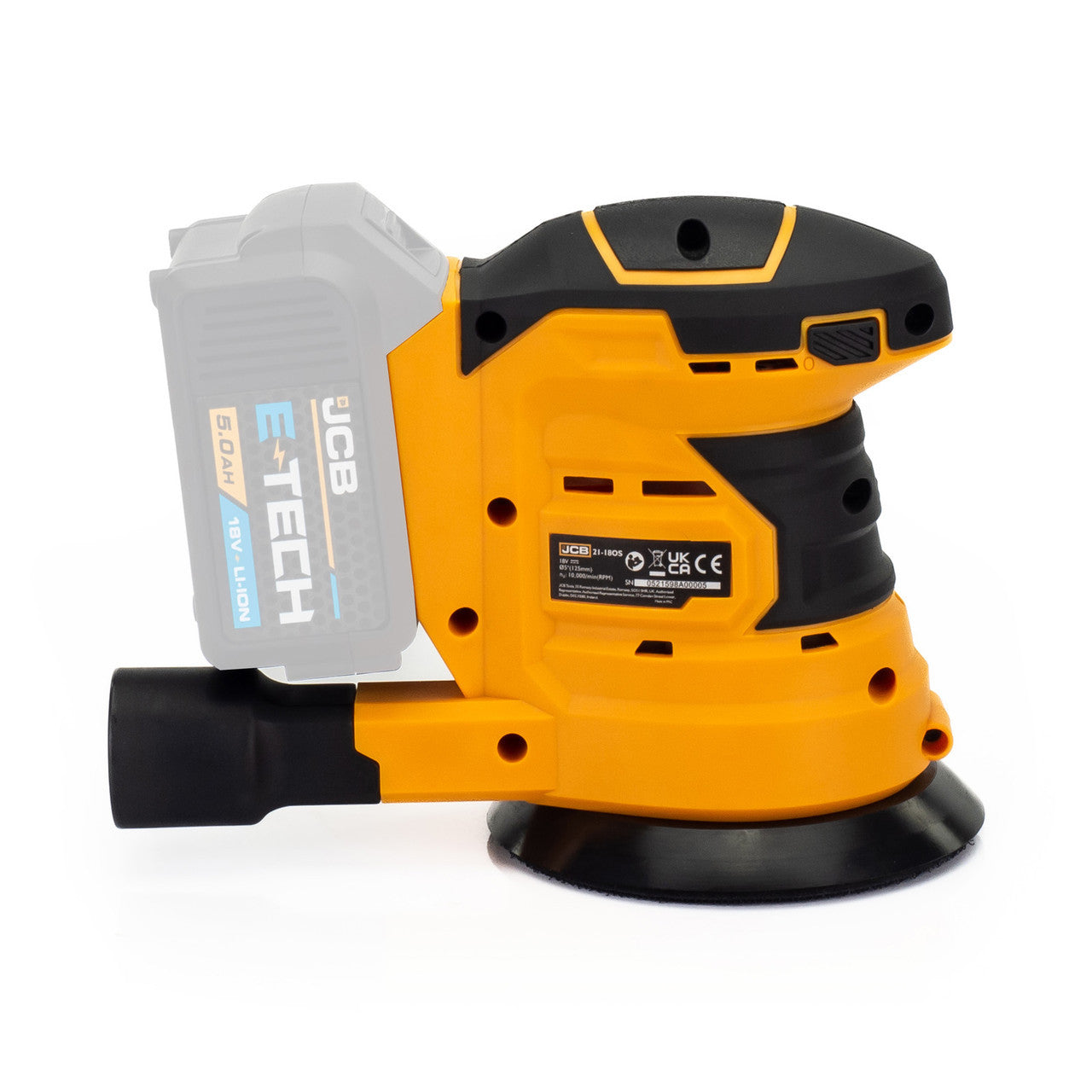 JCB 21-18OS-B Cordless 18v Orbital Sander 125mm Ø (Body Only)
