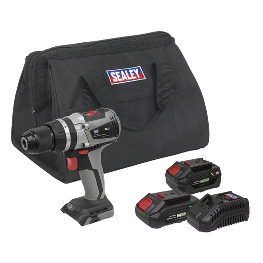 Sealey Brushless Combi Drill Kit Ø13mm 20V SV20 Series - 2 Batteries