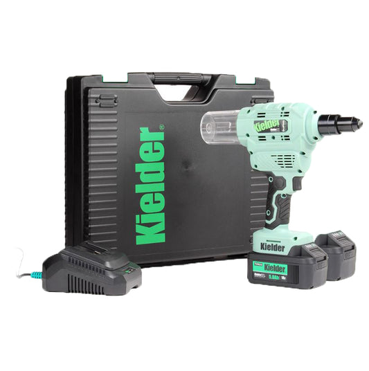 Kielder KWT-009 Cordless Brushless Rivet Gun 18v (2 x 5.0AH Batteries) 2.4mm - 6.4mm Rivets