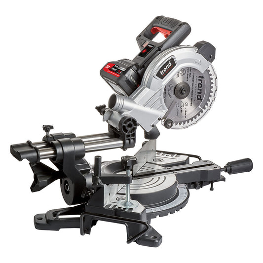 Trend T18S/MS184S2 Cordless 184mm Mitre Saw C/W 2 x 5.0Ah Batteries & Charger